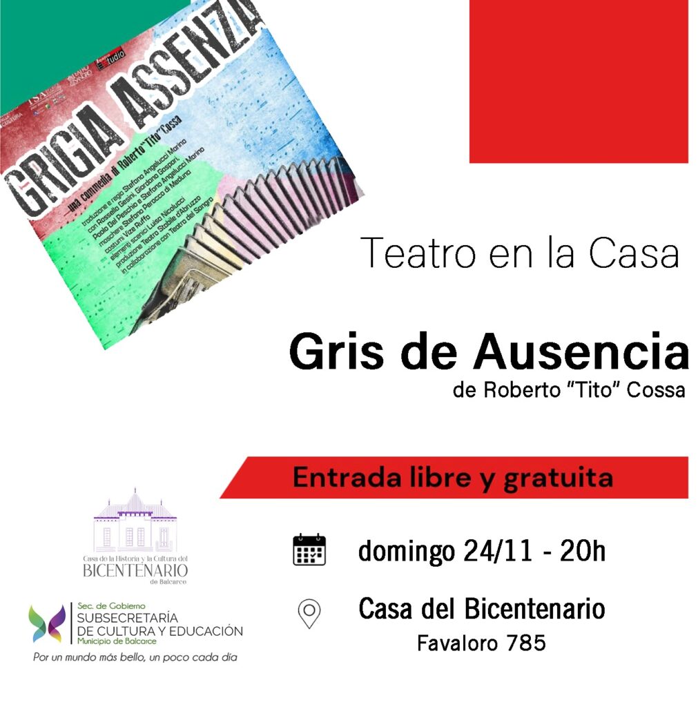 OBRA TEATRAL “GRIS DE AUSENCIA”, EL DOMINGO EN CULTURA