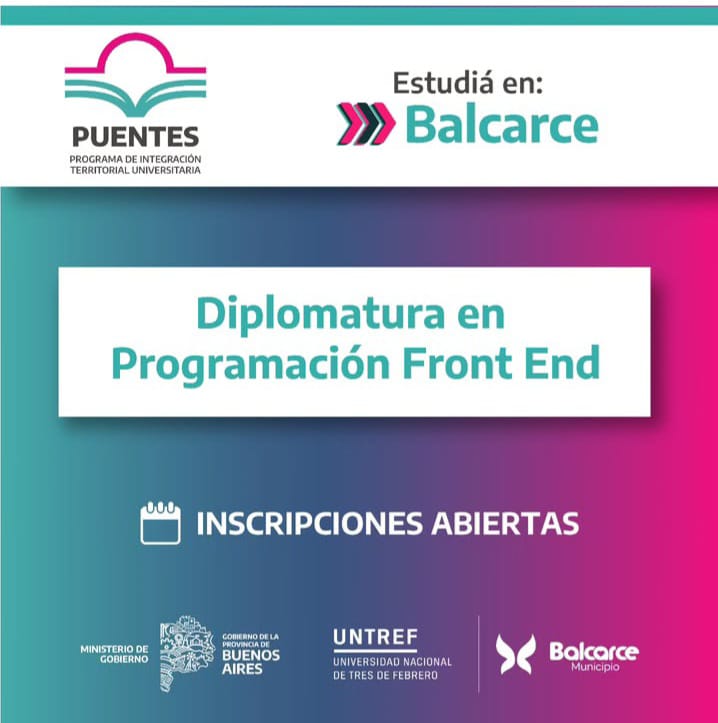 NUEVA DIPLOMATURA EN PROGRAMACIÓN FRONT END CON LA UNTREF