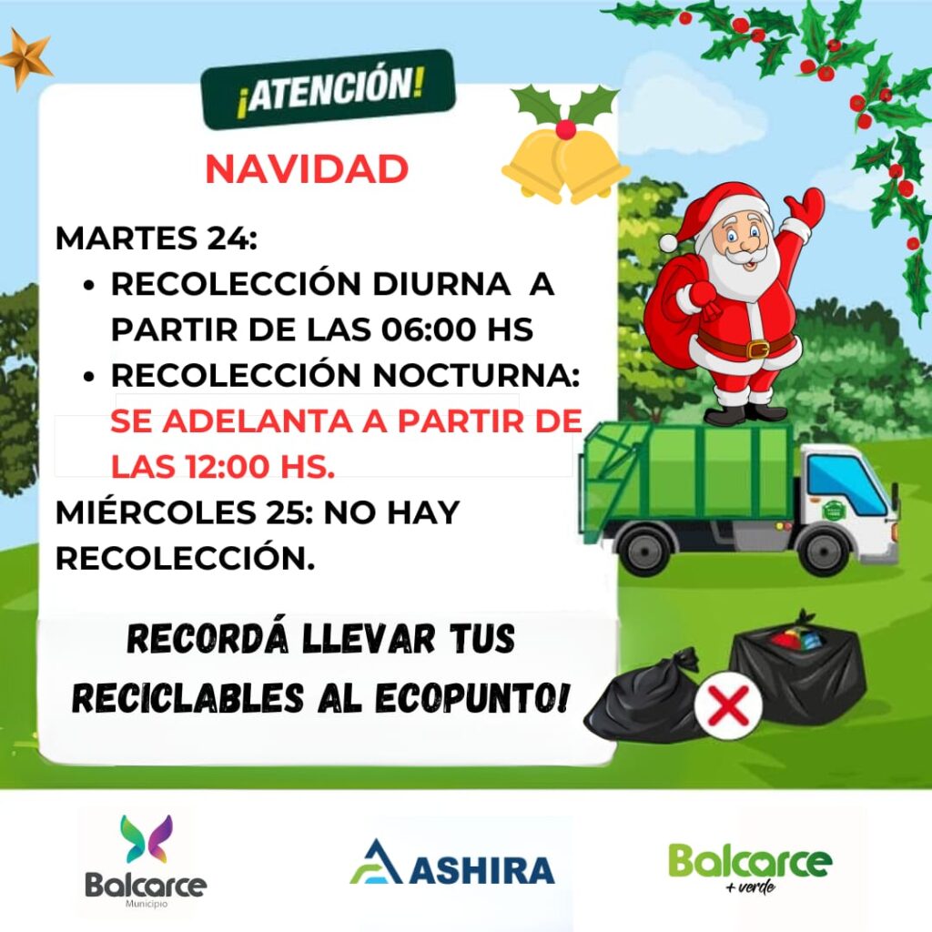 RECOLECCIÓN DE RESIDUOS DURANTE NOCHEBUENA Y NAVIDAD