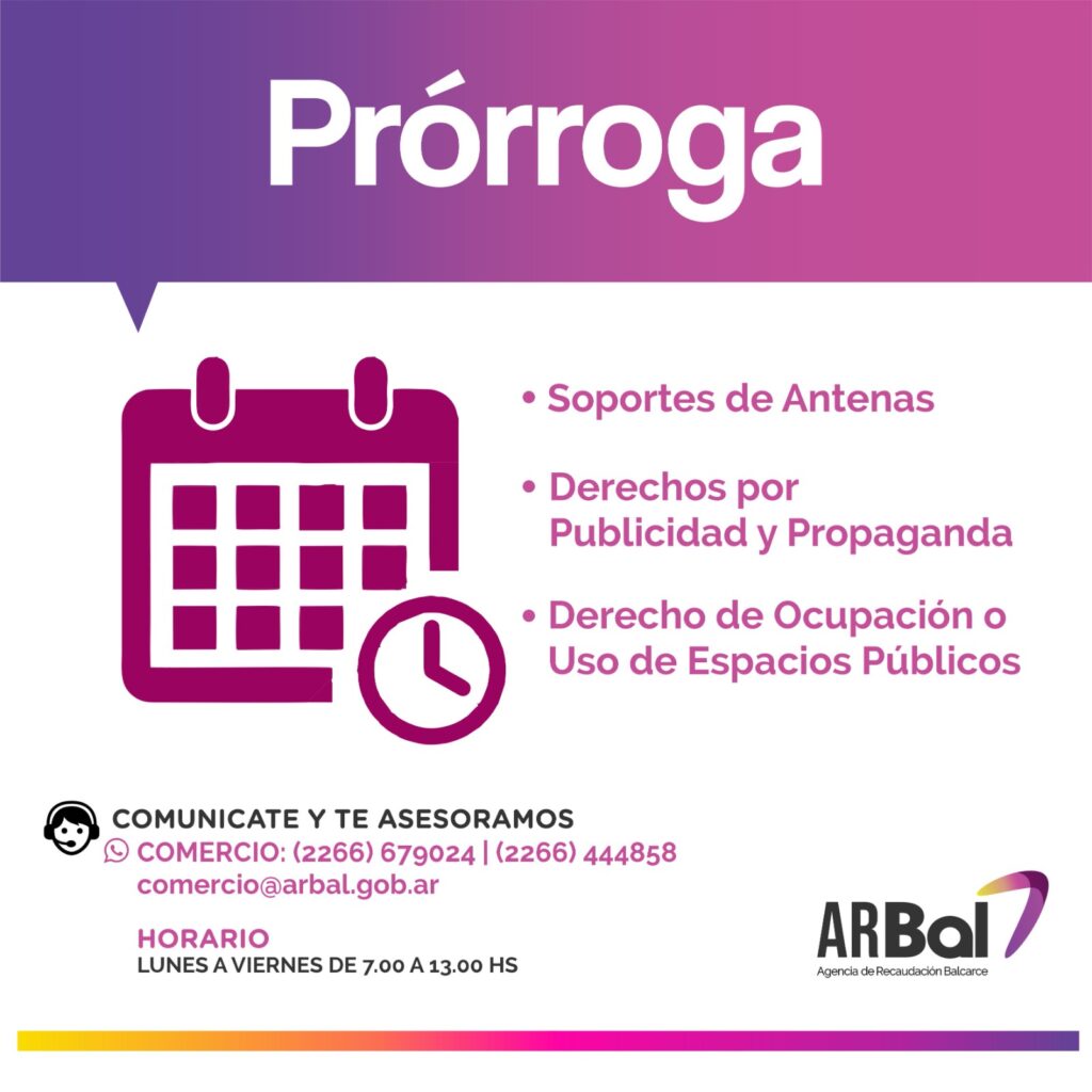 ARBAL PRORROGA EL VENCIMIENTO DEL DERECHO POR PUBLICIDAD Y PROPAGANDA