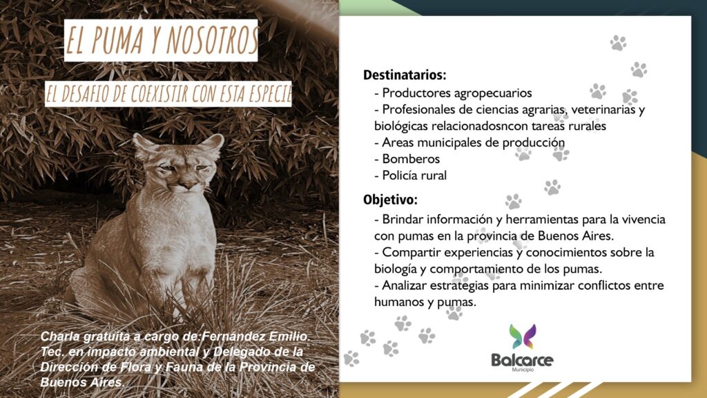 BALCARCE SERÁ SEDE DE UNA JORNADA CLAVE SOBRE LA CONVIVENCIA CON PUMAS EN TERRITORIO BONAERENSE