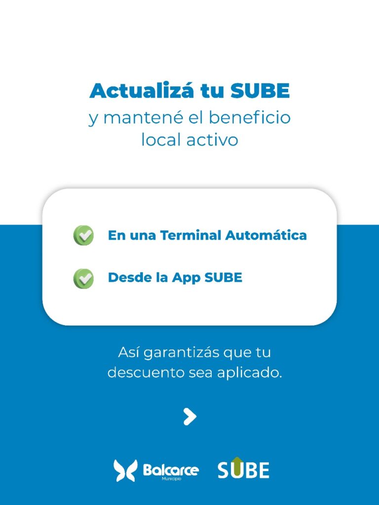 SUBE: LA IMPORTANCIA DE ACTUALIZAR LA TARJETA PARA CONSERVAR LOS BENEFICIOS LOCALES