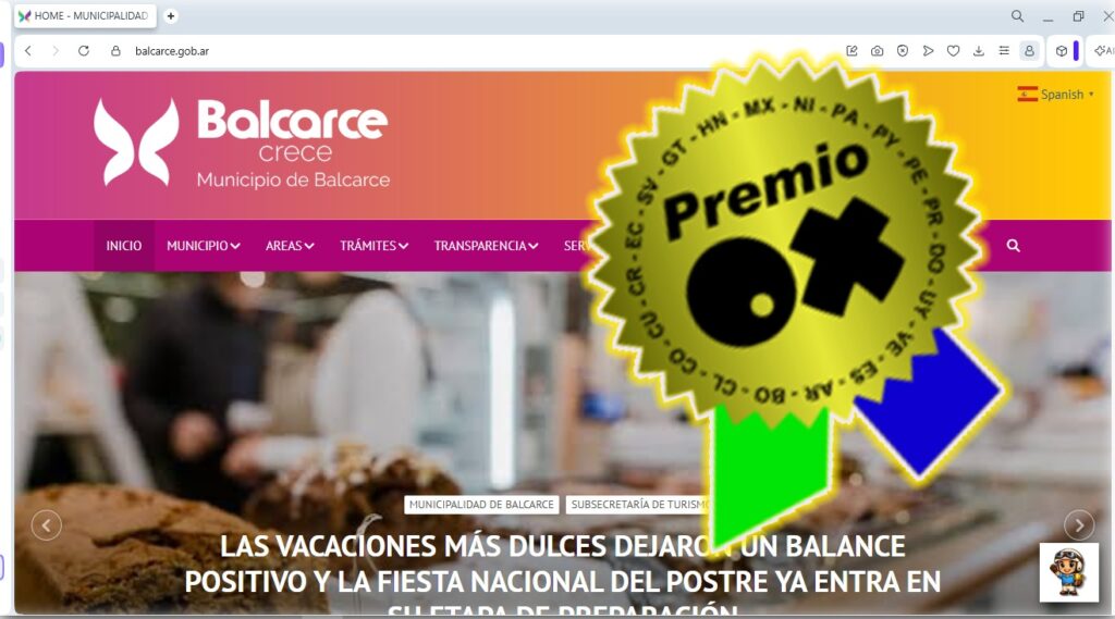 LA WEB DEL MUNICIPIO DE BALCARCE RECIBIÓ UN PREMIO INTERNACIONAL POR SU CALIDAD Y CONTENIDOS