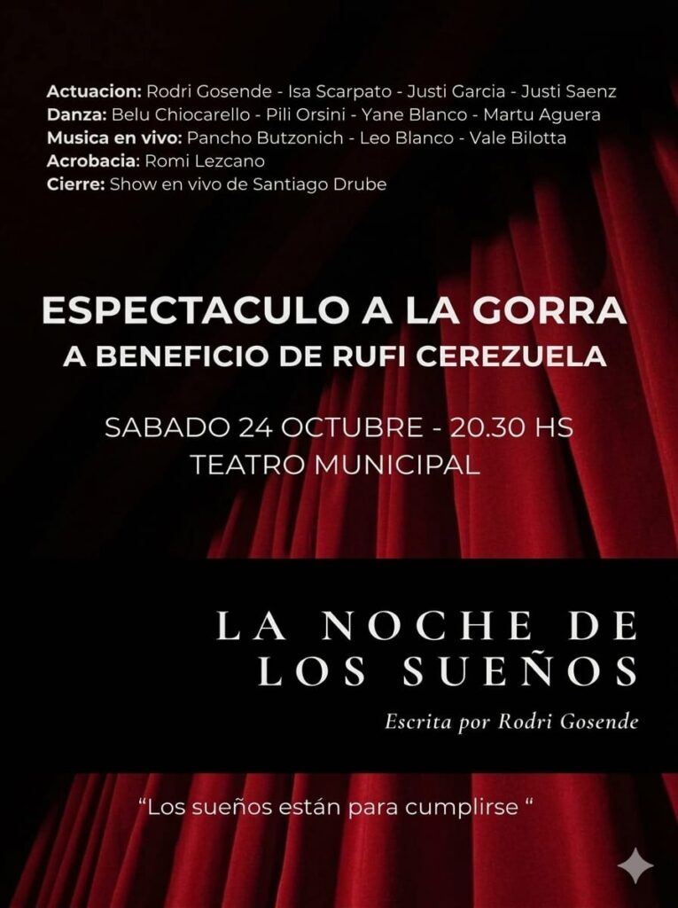 ESPECTÁCULO A LA GORRA A BENEFICIO DE “RUFI” CEREZUELA